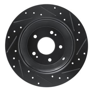 R1 15-20 Kia Sorento Rear Left Drilled & Slotted Black Brake Rotor