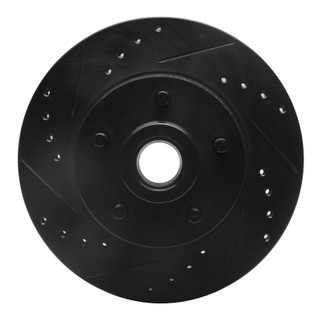 R1 73-89 Chrysler Imperial Front Left Drilled & Slotted Black Brake Rotor
