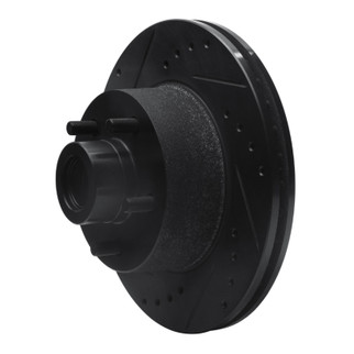 R1 73-89 Chrysler Imperial Front Left Drilled & Slotted Black Brake Rotor