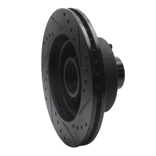 R1 73-89 Chrysler Imperial Front Left Drilled & Slotted Black Brake Rotor