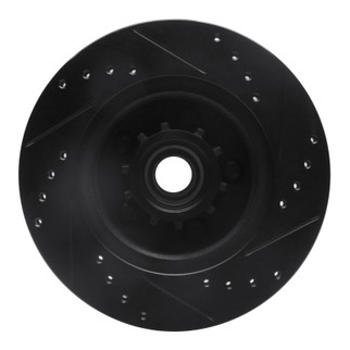 R1 73-89 Chrysler Imperial Front Left Drilled & Slotted Black Brake Rotor