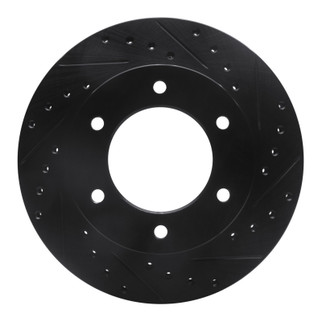R1 01-04 Honda Passport Front Right Drilled & Slotted Black Brake Rotor