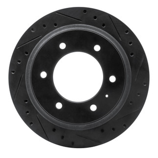 R1 92-04 Acura SLX Rear Right Drilled & Slotted Black Brake Rotor