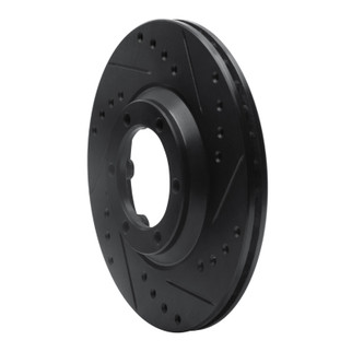 R1 84-87 Isuzu Pickup Front Right Drilled & Slotted Black Brake Rotor