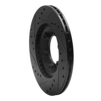 R1 84-87 Isuzu Pickup Front Right Drilled & Slotted Black Brake Rotor