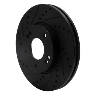 R1 07-10 Kia Rondo (Canada) Front Left Drilled & Slotted Black Brake Rotor