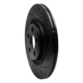 R1 14-21 Jaguar F-Type Rear Right Drilled & Slotted Black Brake Rotor