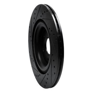 R1 14-21 Jaguar F-Type Rear Right Drilled & Slotted Black Brake Rotor