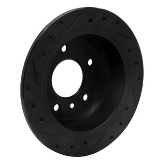R1 86-89 Jaguar XJ12 Rear Right Drilled & Slotted Black Brake Rotor