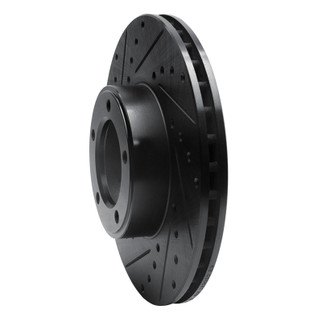 R1 71-97 Jaguar Vanden Plas Front Left Drilled & Slotted Black Brake Rotor