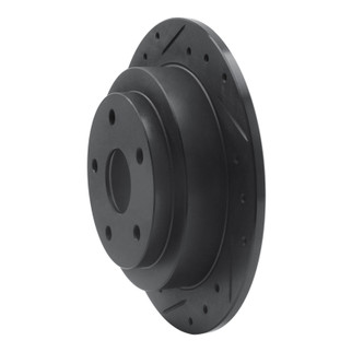 R1 92-97 Subaru SVX Rear Left Drilled & Slotted Black Brake Rotor