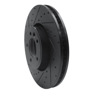 R1 18-20 Land Rover Range Rover Front Left Drilled & Slotted Black Brake Rotor