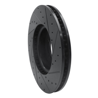 R1 18-20 Land Rover Range Rover Front Left Drilled & Slotted Black Brake Rotor