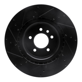 R1 06-17 Land Rover Discovery (Latin America) Front Right Drilled & Slotted Black Brake Rotor