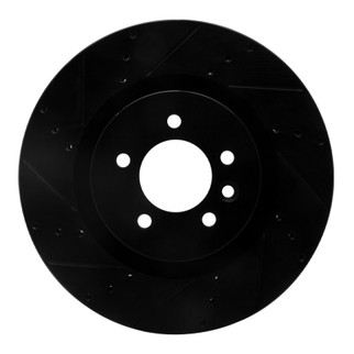 R1 06-17 Land Rover Discovery (Latin America) Front Left Drilled & Slotted Black Brake Rotor
