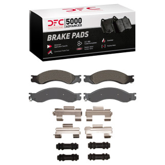 DFC 04-10 Chevrolet C5500 Kodiak Rear 5000 Advanced Semi Metallic Brake Pads and Hardware Kit