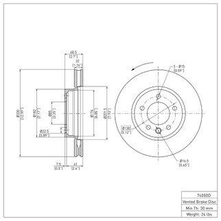 DFC 03-18 Porsche Cayenne Left Front Brake Rotor