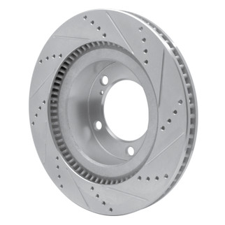 R1 17-21 Toyota Land Cruiser Front Left Drilled & Slotted Silver Brake Rotor