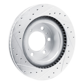 R1 2022-2025 Lexus LX600 Front Right Drilled & Slotted Silver Brake Rotor