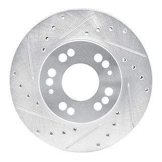 R1 1991-2004 Dodge STEALTH Front Left Drilled & Slotted Silver Brake Rotor