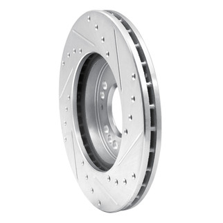 R1 1991-2004 Dodge STEALTH Front Left Drilled & Slotted Silver Brake Rotor