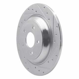 R1 2016-2025 Ford Bronco Sport Rear Right Drilled & Slotted Silver Brake Rotor