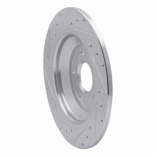 R1 2016-2025 Ford Bronco Sport Rear Right Drilled & Slotted Silver Brake Rotor