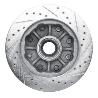 R1 1988-1996 Chevrolet C2500 Front Left Drilled & Slotted Silver Brake Rotor