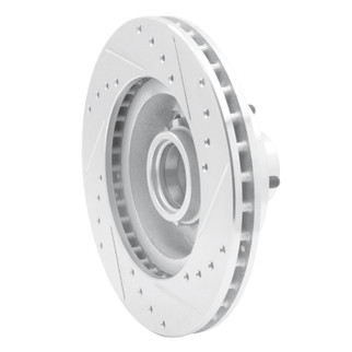R1 1970-1981 Buick Estate Wagon Front Left Drilled & Slotted Silver Brake Rotor