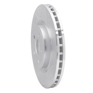 R1 2012-2025 Dodge Durango Front Right Drilled & Slotted Silver Brake Rotor