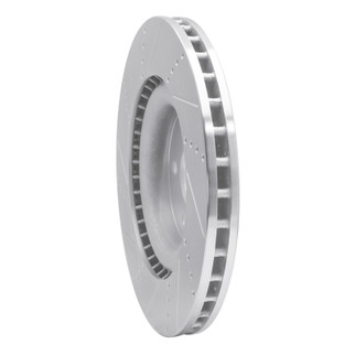 R1 2012-2025 Dodge Durango Front Right Drilled & Slotted Silver Brake Rotor