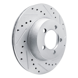 R1 1965-1972 Dodge Dart Front Right Drilled & Slotted Silver Brake Rotor