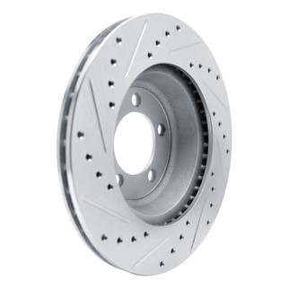 R1 1965-1972 Dodge Dart Front Right Drilled & Slotted Silver Brake Rotor