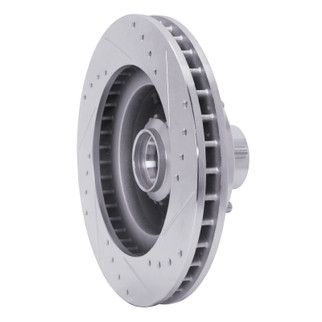 R1 1969-1973 Chrysler New Yorker Front Left Drilled & Slotted Silver Brake Rotor