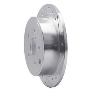 R1 2015-2021 Subaru WRX Rear Right Drilled & Slotted Silver Brake Rotor