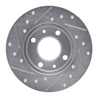 R1 1966-1992 Bertone X-1/9 Front/Rear Right Drilled & Slotted Silver Brake Rotor