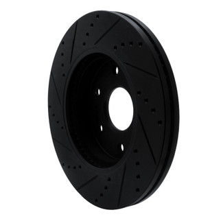 R1 2019-2026 Cadillac Escalade ESV Front Right Drilled & Slotted Black Brake Rotor