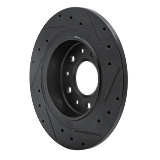 R1 2016-2025 Buick Envista Rear Left Drilled & Slotted Black Brake Rotor