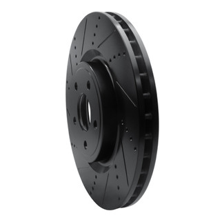 R1 2012-2025 Dodge Durango Front Left Drilled & Slotted Black Brake Rotor