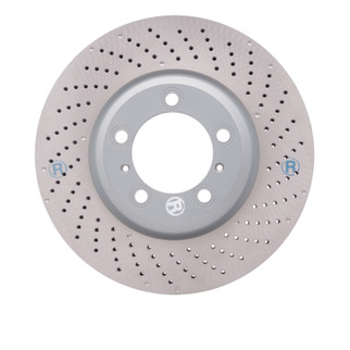 DFC 07-13 Porsche 911 Right Front Drilled Hi-Carbon Alloy Geomet Coated Rotor