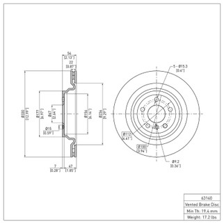 DFC 12-19 Mercedes-Benz GLE400 Rear Brake Rotor
