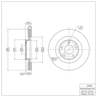 DFC 07-15 Ford Edge Front Brake Rotor