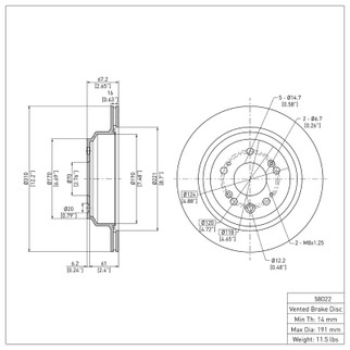 DFC 05-12 Acura RL Rear Brake Rotor