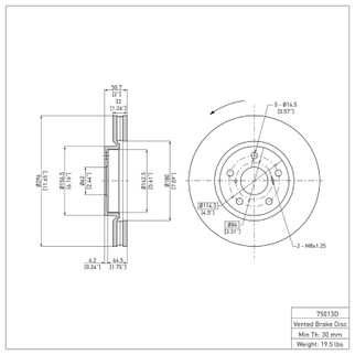 DFC 06-15 Lexus GS300 Right Front Brake Rotor