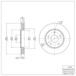 DFC 08-16 Chrysler Town & Country Front Brake Rotor