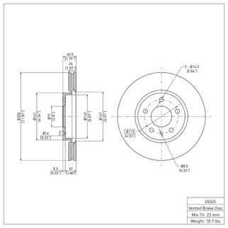 DFC 11-25 Buick Regal Sportback Front Brake Rotor