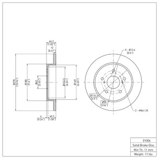 DFC 10-13 Suzuki Kizashi Rear Brake Rotor