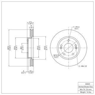 DFC 07-10 Hyundai Elantra Front Brake Rotor