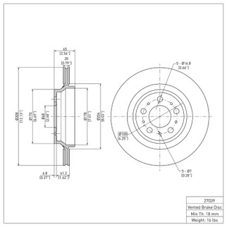 DFC 03-14 Volvo XC90 Rear Brake Rotor