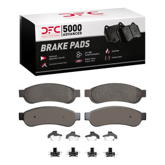 DFC 05-10 Ford F-350 Super Duty 2WD Rear 5000 Advanced Semi Metallic Brake Pads and Hardware Kit
